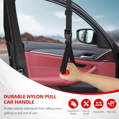 Image of Kaiedos Car Door Handle for Elderly, 3-in-1 Car Handle Assist for Seniors, Portable Auto Cane Vehicle Support Handle, 500 lbs Capacity, Non-Slip Door Assist Bar