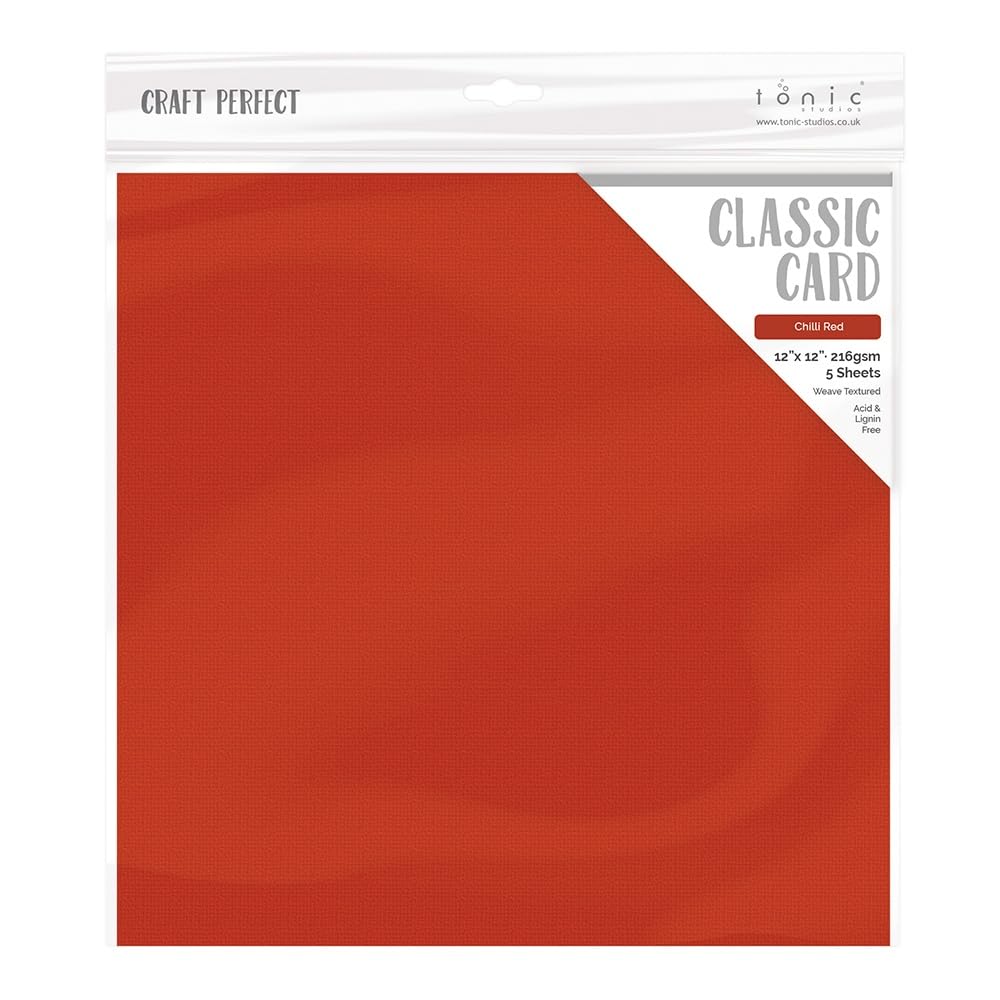 Craft Perfect Weave Textured Card Chili RED, One Size
