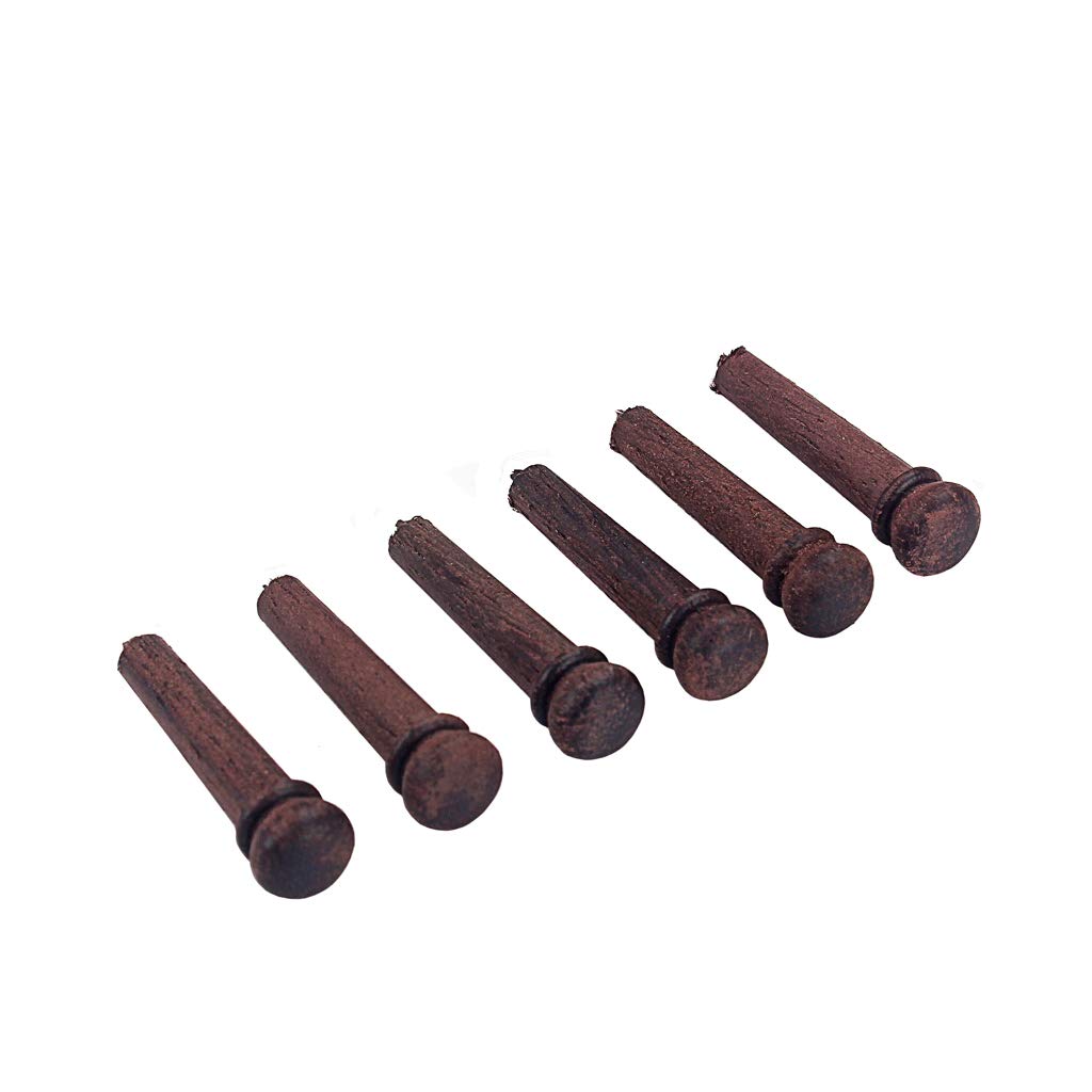 RuiJOTWAT 6pcs Rosewood Guitar Bridge Pins Guitar Pressure String Nails Pin