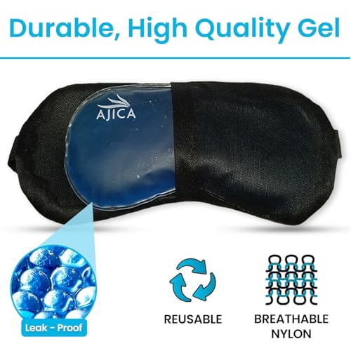 Image of Aqua Ice Face & Eye Cooling Gel Pad and Aloe Vera Gel Mask Ice Pack for Face and Eye Patches Remove Dark Circles, Fatigue Cool Eyes Patch Pads Eye Care | Facial Skin Refresh Face Mask for Hot & Cold Therapy (Blue Eye Cooling Pad, Pack of 1)