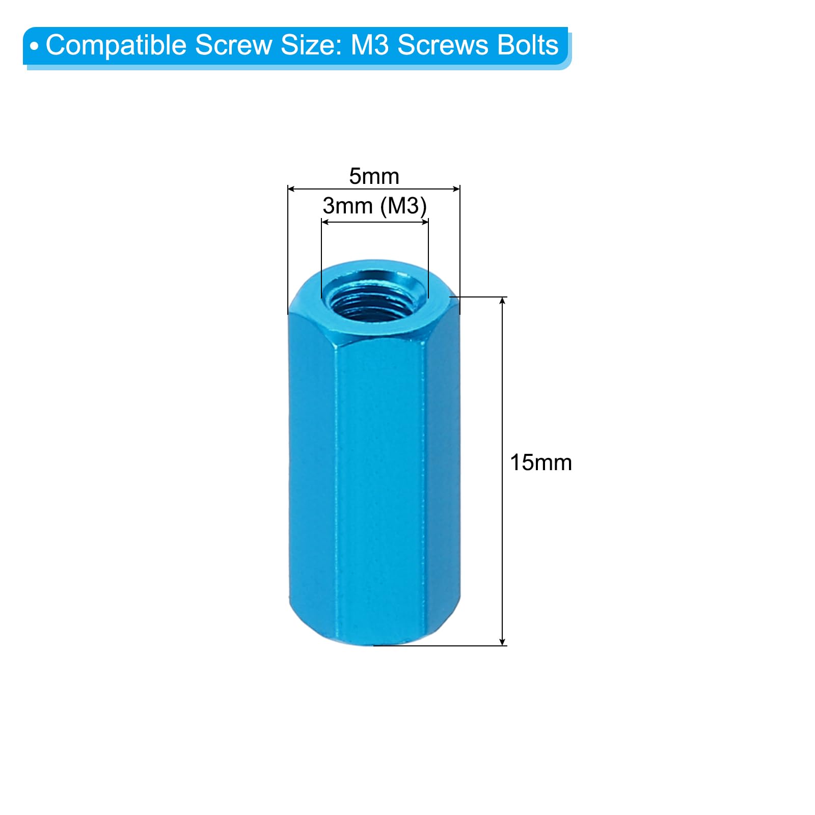 PATIKIL M3 Hex Nuts - Image 2