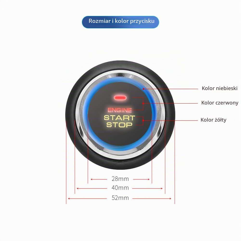 EASYGUARD EC003-1 PKE Pasywny System Alarmowy Samochodowy z Bezkluczykowym Wejściem, Przycisk Startu, Zdalny Start, Starter DC12V