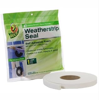 Duck Brand Self Adhesive Foam Weatherstrip Seal for Large Gaps, 3/4-Inch x 3/8-Inch