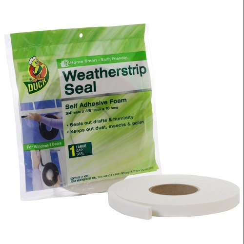 Duck Brand Self Adhesive Foam Weatherstrip Seal for Large Gaps, 3/4-Inch x 3/8-Inch