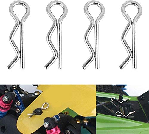 YUNIQUE UK 6S-7CG1-A1SX 1/12 10 Pieces Stainless Steel Car Pin 1/8 Body Shell Clip RC Models, Nikel