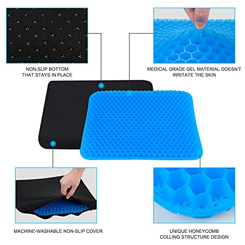 Kanglesdip Gel Seat Cushion For Long Sitting - Non Slip Orthopedics Gel Cushion For Tailbone Pain Relief - Office Chair Wheelchair Car Seat Cushion - Sciatica & Hemorrhoid Relief - Egg Seat Gel #TOP5