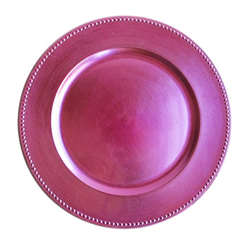 Chargeit By Jay Charge It By Jay Beaded Charger 13” Decorative Melamine Service Plate For Home, Professional Dining, Perfect For Upscale Events, Dinner Parties, Weddings, Banquets, Catering, Pink #TOP10