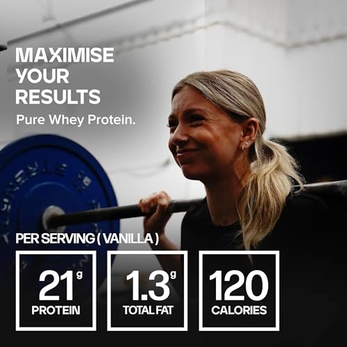 Image of Bulk Pure Whey Protein Powder, 900 g (1.98 lb), Vanilla | 21g Protein per Scoop | Muscle Growth & Recovery | Whey Concentrate | Vegetarian