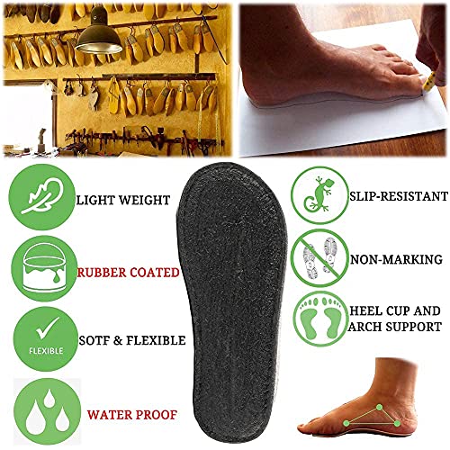 Image of LE KAPMOZ Men's Boiled Wool House Slippers Breathable Winter Warm Slip on Mules Indoor /Outdoor Slipper for Women Two Tone Cap Toe Clog