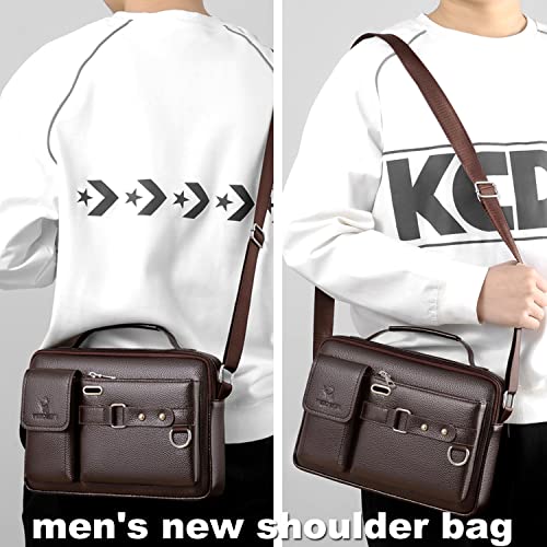 A-QMZL Borsello Tracolla Uomo in Pelle Borsa a