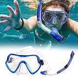 Verniflloga Snorkel Set Adult, Dry Top Snorkeling Gear, Impact Resistant Anti Fog Tempered Glass...