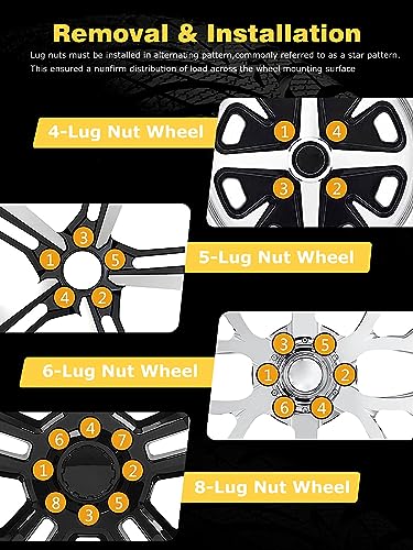 Image of MIKKUPPA 24PCS M14x2.0 Spike Lug Nuts - Black 14mmx2.0 Spike Lug Nuts, Replacement for 2004-2014 Ford F150, 2003-2014 Expedition, Solid 4.4 inch Tall Acorn Lug Nut with 1 Socket Key