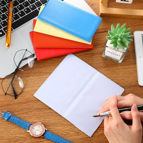 Image of Geyoga 6 Pcs Vinyl Checkbook Cover Personal Top Tear Checkbook Cover Holder Vinyl Check Holder for Men Women(Bright Color)