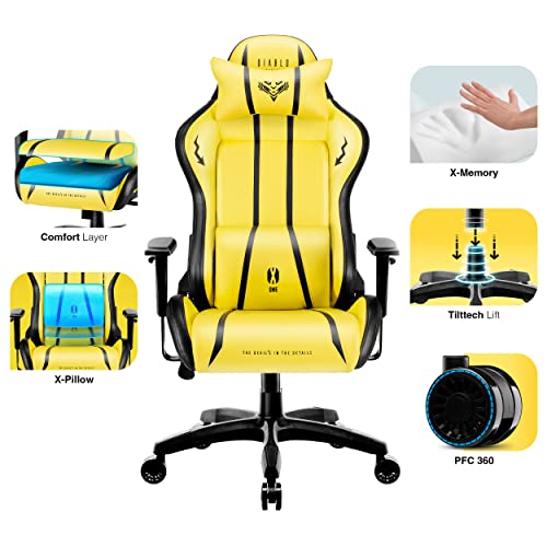 Sedia Gaming Ergonomica X-One 2.0 | Poltrona Gaming con Braccioli Regolabili, Supporto Lombare, Funzione di Inclinazione | Sedia Gamer, Gaming Chair 136 kg | Normal (L) | Electric Yellow - Sedia gaming - Immagine 3