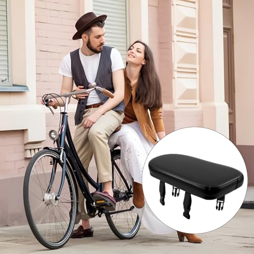 Fahrrad-Rücksitzkissen 30 X 14,5 X 4 cm PU Leder Verdickung Fahrradrücksitz, Hohe Elastizität, Weiches Und Bequemes Fahrrad Hinten Sitz Kissen, Wasserdichter Und StoßFester Gepäckträger Sitz, Schwarz