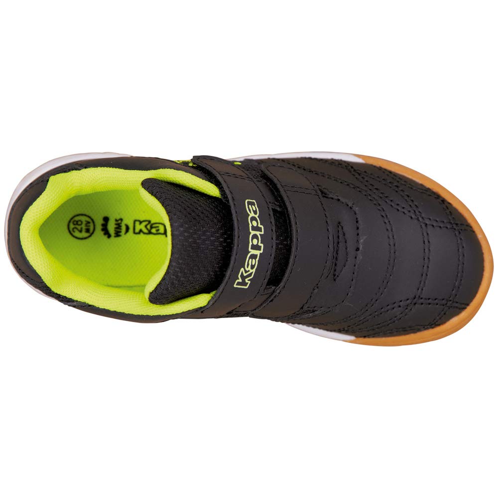 Kappa Kickoff K Unisex Kids, Scarpe per jogging su strada Unisex - Bambini e ragazzi, Black Yellow, 34 EU