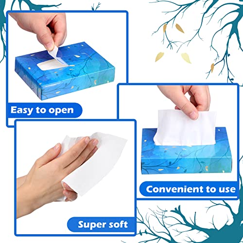Image of Yinder 24 Packs 960 Sheets Tissue Cube Car Facial Boxes Disposable Facial Travel Tissues Holder Soft Watercolor Boxes 2 Ply 40 Sheets for Wedding Household Car Kitchen Bathroom(Stylish)