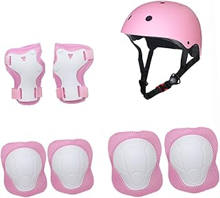 Parliky 7 Peças Joelheiras Para Crianças Capacete De Patinação Capacete Dropshipping Joelheiras Cotoveleiras Combinação Juvenil Capacetes De Skate Para Crianças Equipamento De Equitação