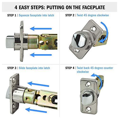 Image of Nuk3y Hulk Series Lever Door Handle Slim Square Modern Contemporary Lever Set (Privacy, Satin Nickel)