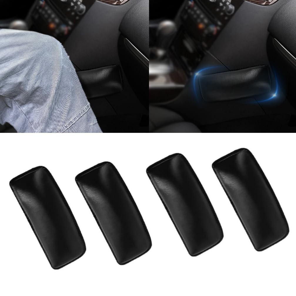 Automaze 2 Pack Knee Cushion Soft Pad For Leather Auto Center Console, Car Foot Care Knee Cover Thigh Support Comfort Elastic Pillow Car Interior Accessories (Black, 4Pc)