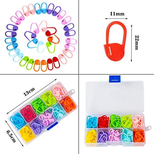 Fuman Forest 240 Pieces Knitting Crochet Locking Stitch Markers Stitch Needle Clip Counter 10 Colors - Thumbnail 6