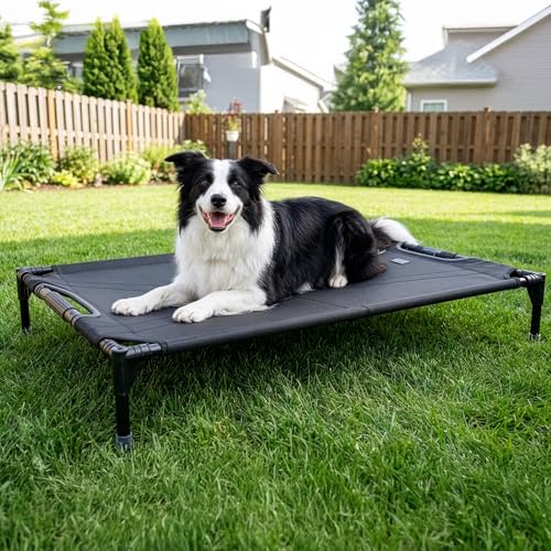 Image of Petsfit 42 Inch Elevated Dog Bed for Large Dogs, Patented Anti-Sag Cot