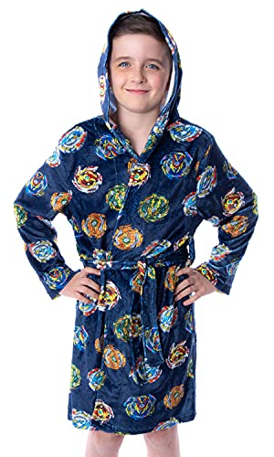 INTIMO Beyblade Burst Boys' Spinner Tops Graphic Fleece Plush Hooded Robe Bathrobe2