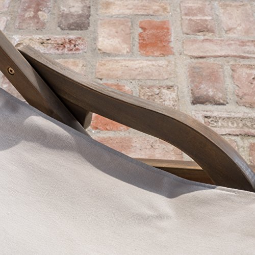 Christopher Knight Home Northland Outdoor Wood And Canvas Sling Chair (Set Of 2) (Beige) #TOP3