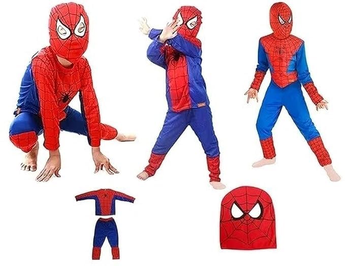 Super Hero Costume For Kids, Superhero Cosplay Costume For Boys, Suit for Kids, 2-3 Years - Red & Blue