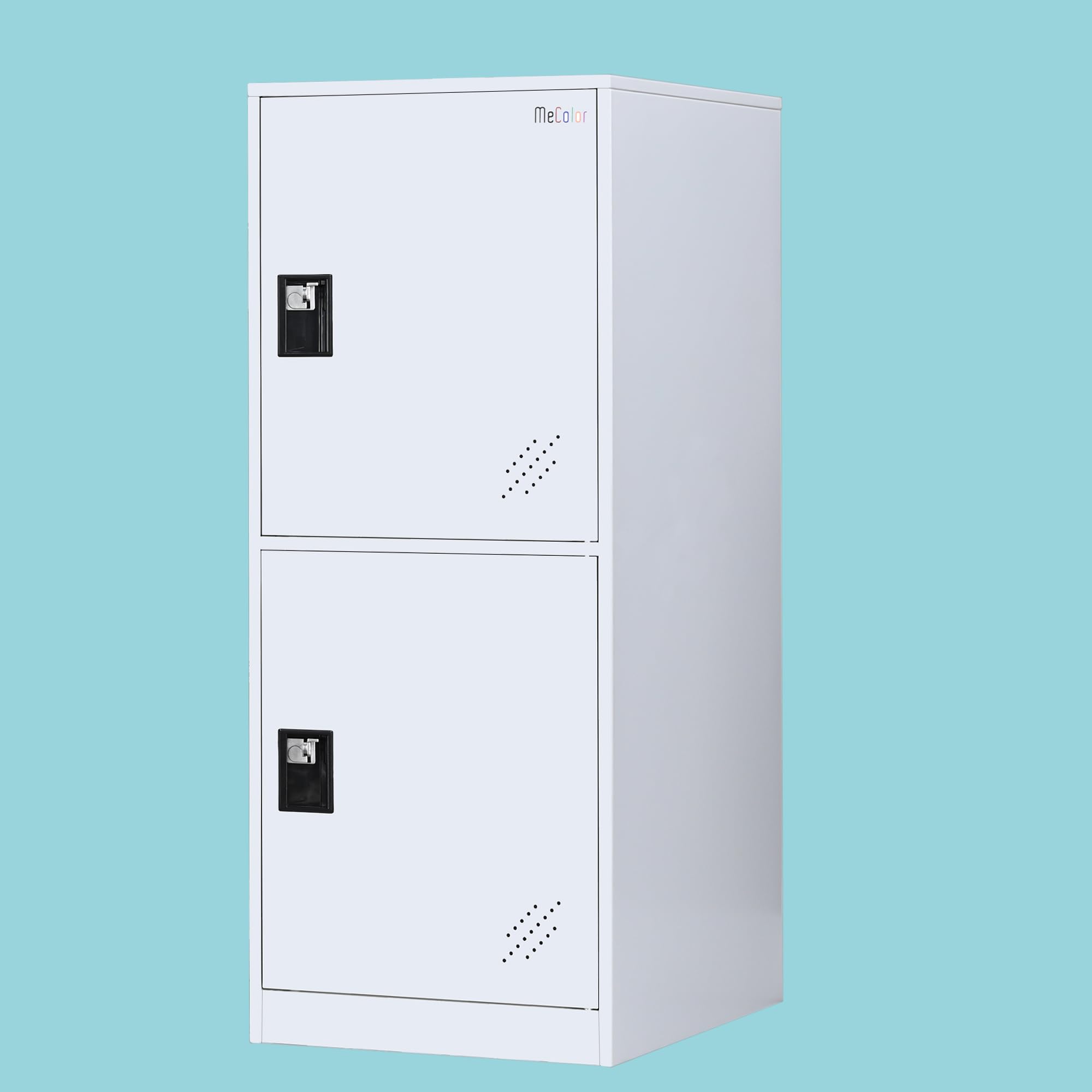 Armadietto Metallico Con Lucchetto - 3 Antine Per Casa, Ufficio O Garage - Bianco, Compatto E Resistente