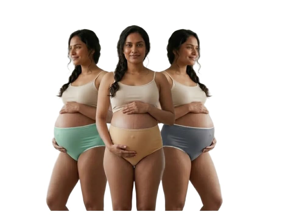 Women Over Belly Maternity Panties Pack of 3 | High Waist Pregnancy Briefs | Soft Breathable Stretchable Full Coverage Innerwear for Prenatal & Postpartum-picture-42