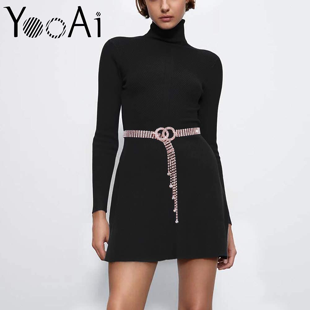 YooAi Ceinture en cristal pour femme avec strass et anneau torique pour robe