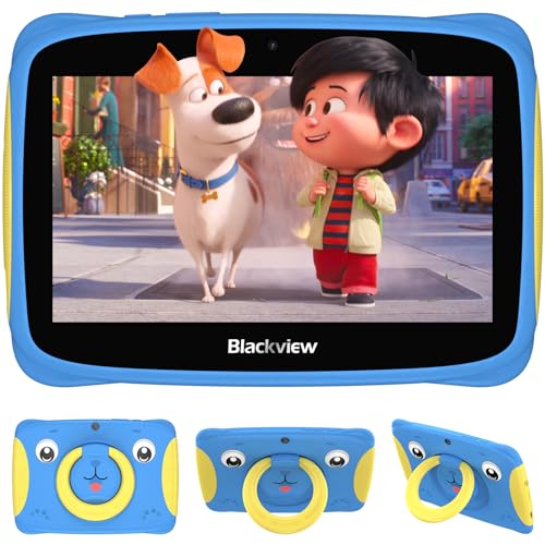 Blackview Android 13 Tablet 7 Pollici per Bambini Tab 3 Kids Tablet Bambino Giochi Educativi, 4GB+32GB/TF 1TB,3280 mAh,Tablet Bambini con Controllo Parentale,Google GMS,2Anni Garanzia-Blu