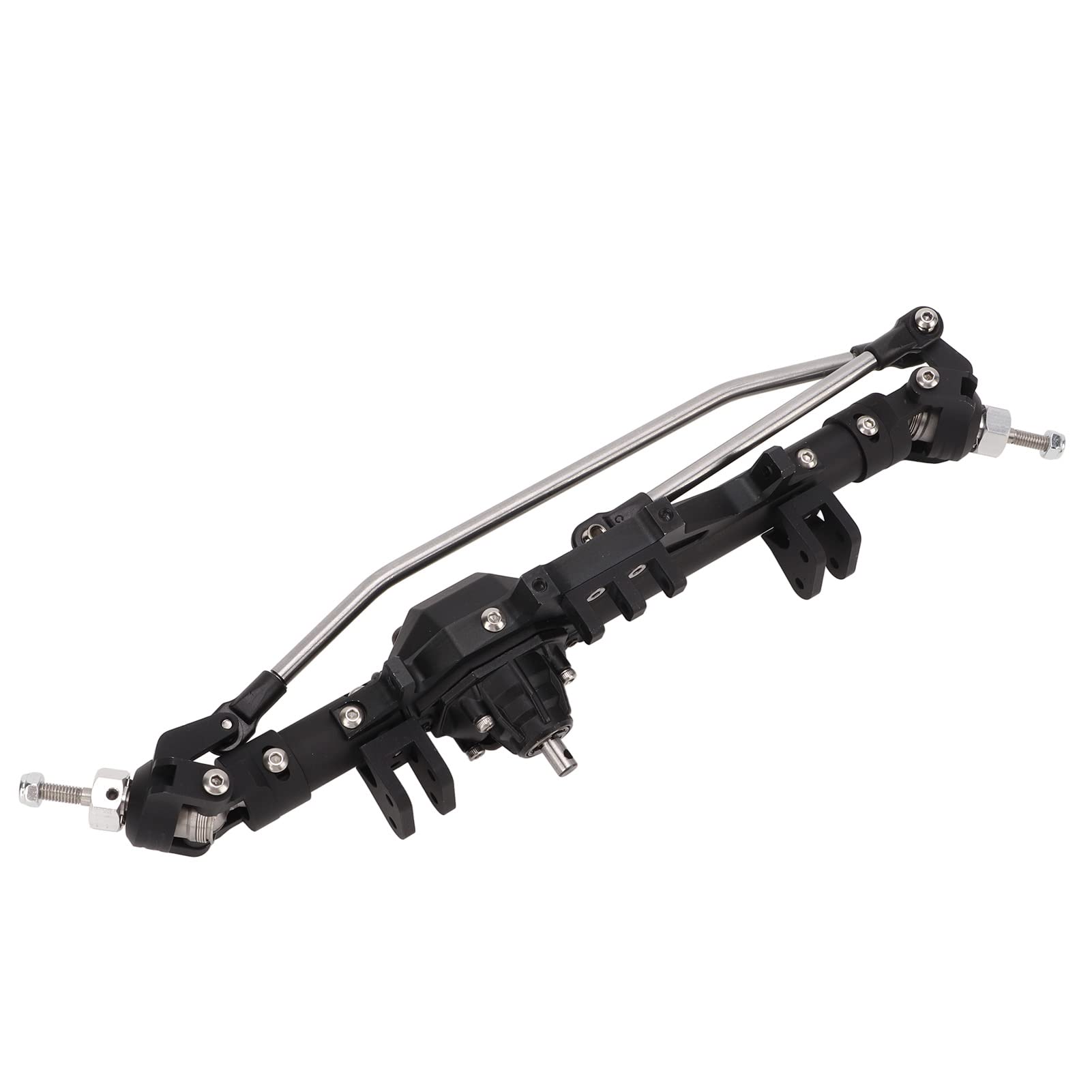 Stop Aluminium w Kształcie Diamentu 1/10 RC Ulepszenie Przedniej Osi dla Axial Wraith 90018 RR10 90048 Obrabiana CNC Stalowa Przekładnia o Dużym Prześwicie (BLACK)