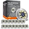 INCX Solar Lights Outdoor Waterproof,16 Pack Solor Ground Light for Outside, Solar Garden Lights Landscape Lighting for Patio Pathway Lawn Yard Deck Driveway Walkway, Warm White