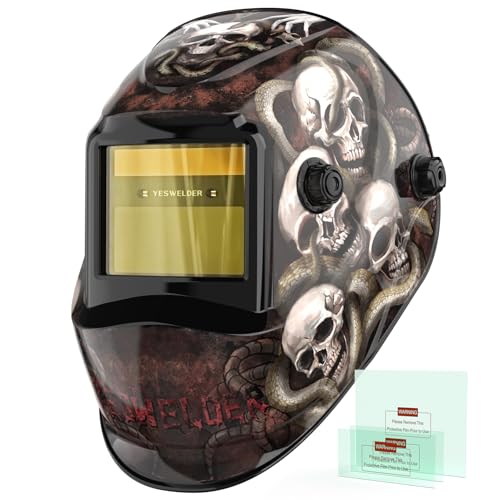 Image of YESWELDER Auto Darkening Welding Helmet, Blue Light Blocking, 1 /1 /1 /1 True Color Solar Powered Welding Hood with 2 Arc Sensors, Wide Shade 3.5 /9-14 Welder Mask for TIG MIG ARC and Grind