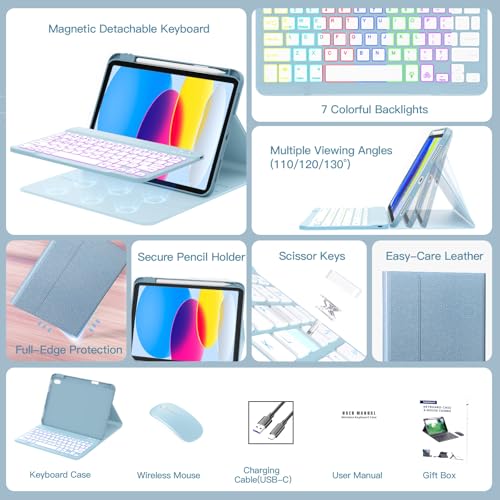 Image of RAYMCRAFT for iPad 11th (A16) /10th Generation Keyboard Case & Mouse Combo