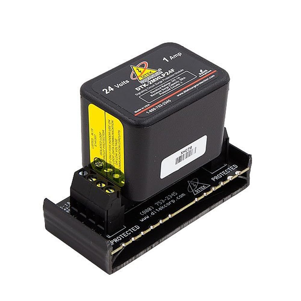 DITEK DTK-2MHLP24FWB 2 Pair, 24V, Modular Alam Panel Protector & Base W/ 1A Fuse, UL497B Listed