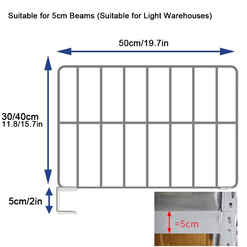 Mensole Metalliche per Armadio (nizat), modulo componibile a 10 Pezzi, Adatto per bagni, uffici e Dispense (Fibbia da 5 cm, 50 x 40 cm).