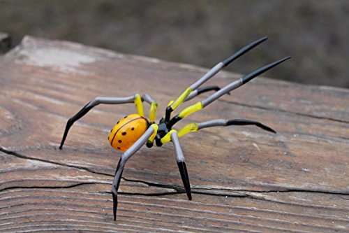 Glass Spider Figurine, Blown Glass Spider, Spider hallowee figurine glass insect Art Glass Spider blown glass figurine Spider glass insects