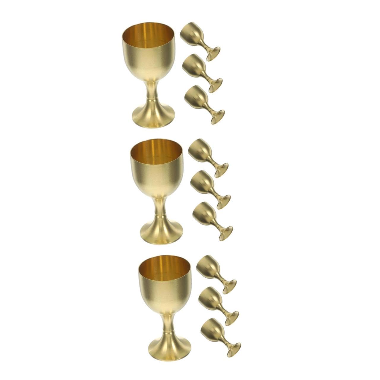 Copa de latón decorativa PRETYZOOM de 12 piezas de cobre dorado para licor retro