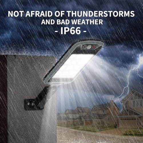 Image of 200W Solar Street Light Outdoor Waterproof LED with Motion Sensor & Remote Control, Dusk to Dawn Auto On /Off Solar Powered Light for Street, Garden, Parking, Security (QW-25)