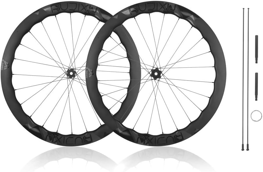 XDR,Roues en Carbone Ultra-léger 700C Freins à Disque Jantes de vélo de Route de 50-45 mm, axe traversant, Roues prêtes pour Le tubeless, roulements...