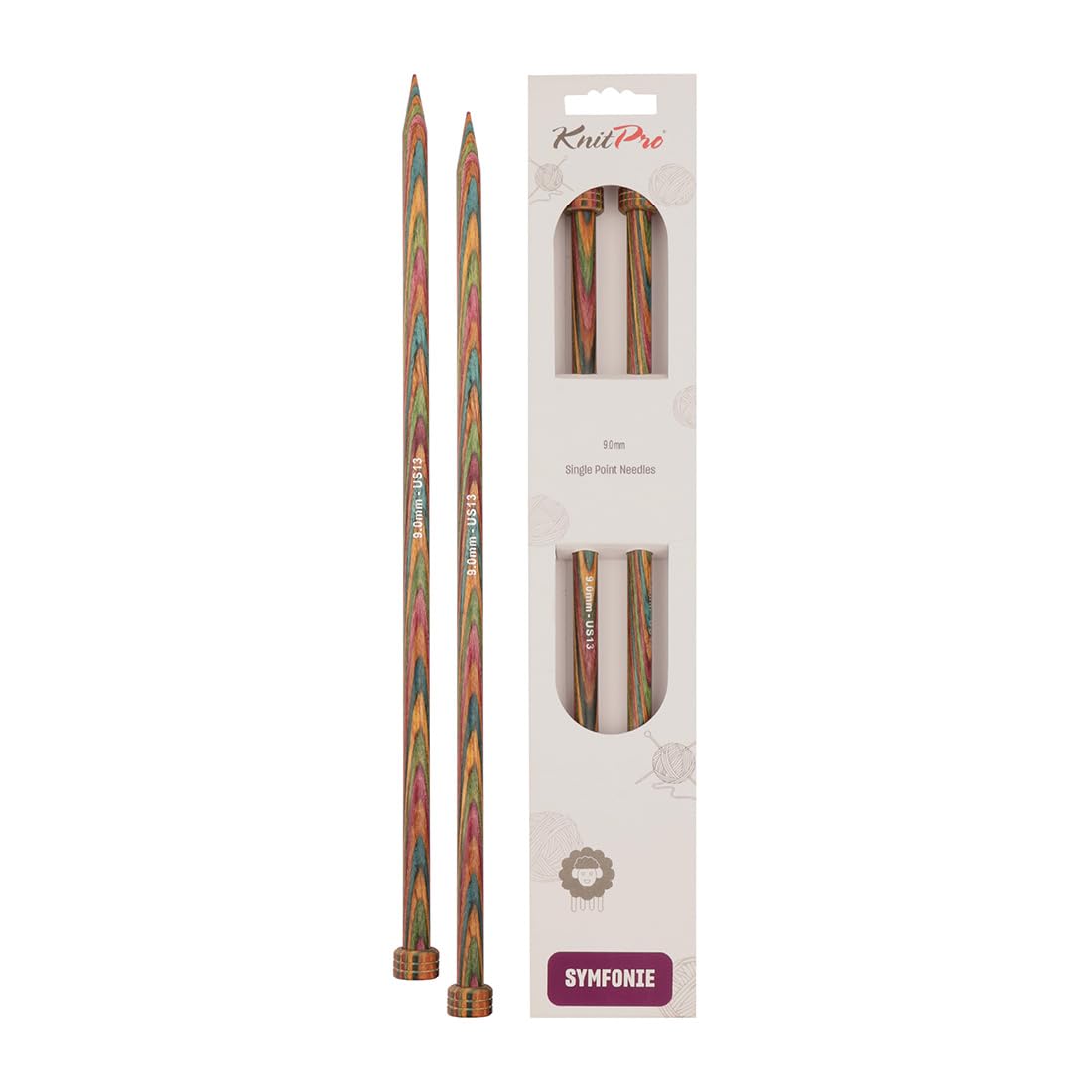 KnitPro Symfonie Single Pointed Needles 12" (30cm) | 9.00mm