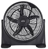 Domair Brasseur d'air à poser 50 cm - Puissance : 90 W - Diamètre pales : 50 cm - Débit d’air : 4909,8 m3/h - Nombre de vitesses : 3 - Grille inclinable - Poignée de transport intégrée BA50PP