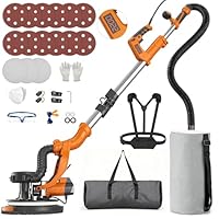 Protmex Trockenbauschleifer -1000W Wandschleifer mit Integriertem Staubsauger LED-Licht 6 Geschwindigkeiten 800-2200RPM Deckenschleifer mit 15 Schleifscheiben Schleifgiraffe