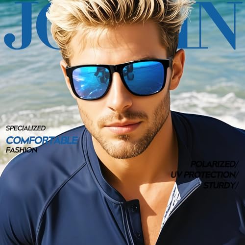 Image of Joopin Polarized Sunglasses Men Women UV400 Protection, Big Chunky Square Sun Glasses, Designer Shades Retro Sunnies Driving