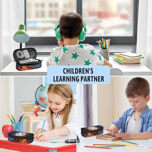 Image of Baseball Pencil Case, Large Capacity Pen Pencil Case for Boys Girls Teen, Kids 3 Compartments Multifunction Pencil Box with Zipper Organizer, Pencil Pouch for School Students