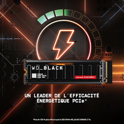 WD SN8100 WDS400T1XHM 00CMT0 SSD chiffré 4 To interne .2 2280 PCI Express 5.0 x4 NVMe TCG Opal Encryption 2.02 dissipateur de chaleur intégré - vue 7