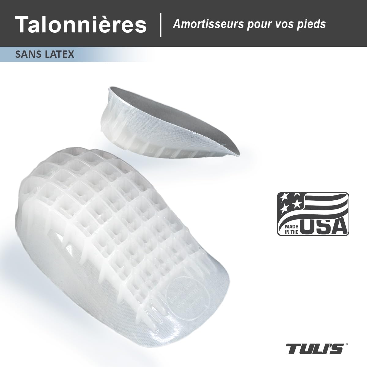 Tuli's So Soft Heavy Duty Talonnettes en Gel Moyen, 1 Paire | Amortissantes pour Épine Calcanière, Fasciite Plantaire et Douleur au Talon – Maladie de Sever